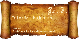 Zsinkó Hajnalka névjegykártya