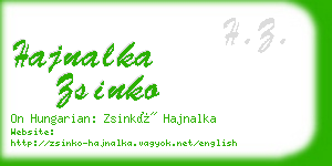 hajnalka zsinko business card